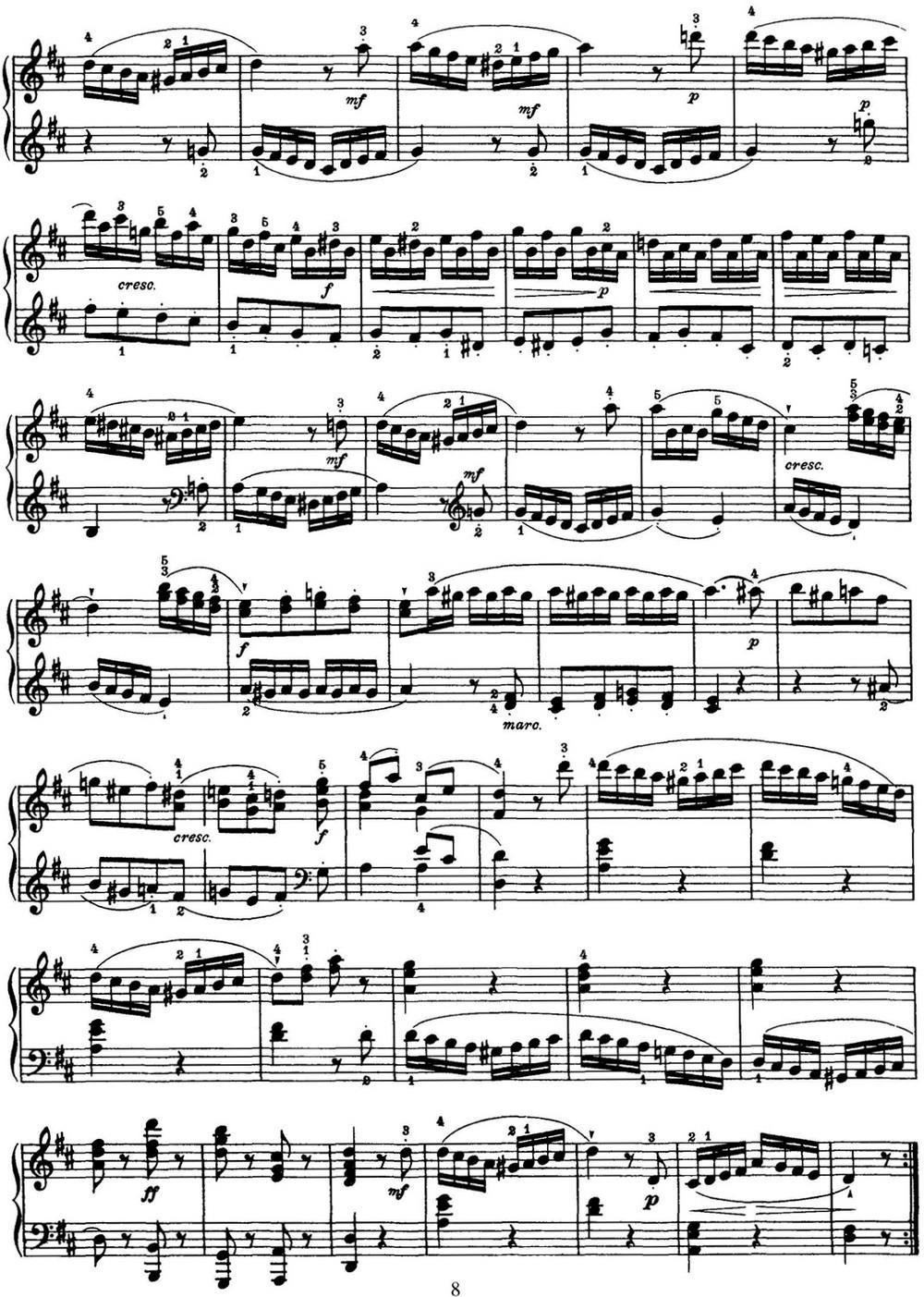 海顿 钢琴奏鸣曲 Hob XVI 42 in D major钢琴曲谱（图8）