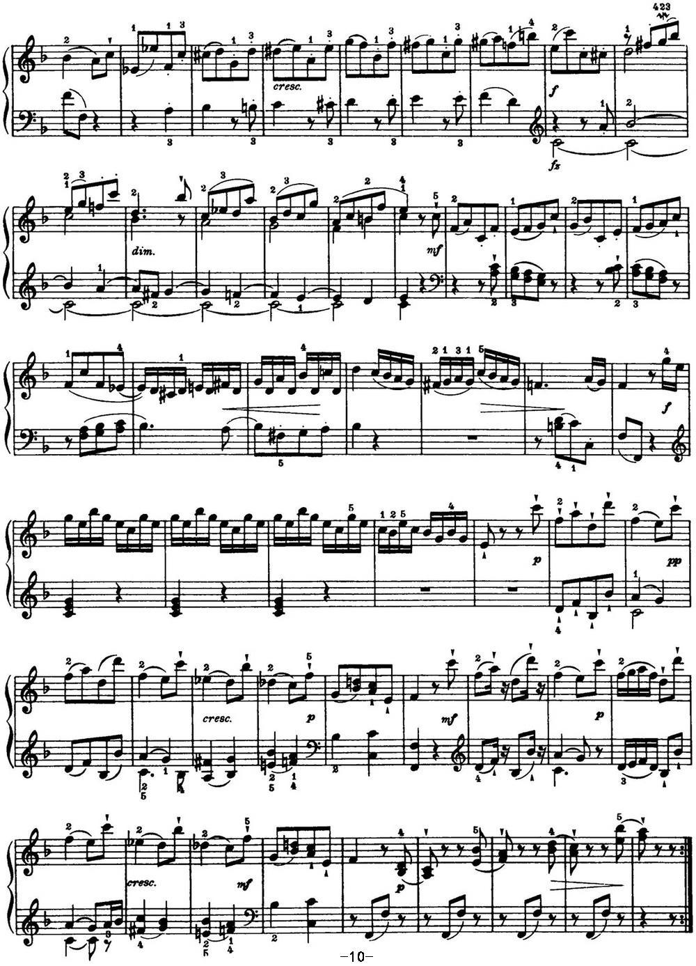 海顿 钢琴奏鸣曲 Hob XVI 23 in F major钢琴曲谱（图10）