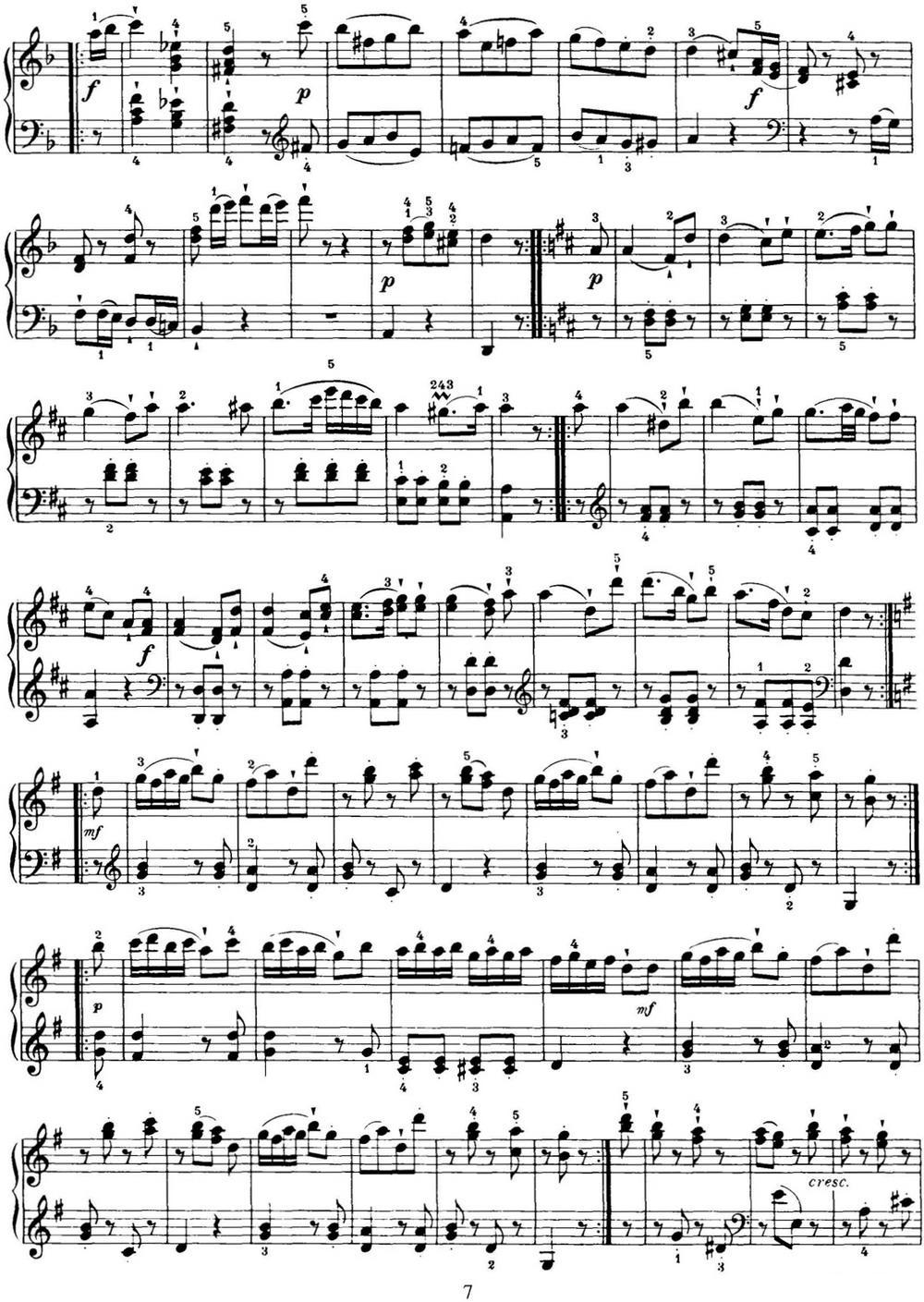 海顿 钢琴奏鸣曲 Hob XVI 37 in D major钢琴曲谱（图7）