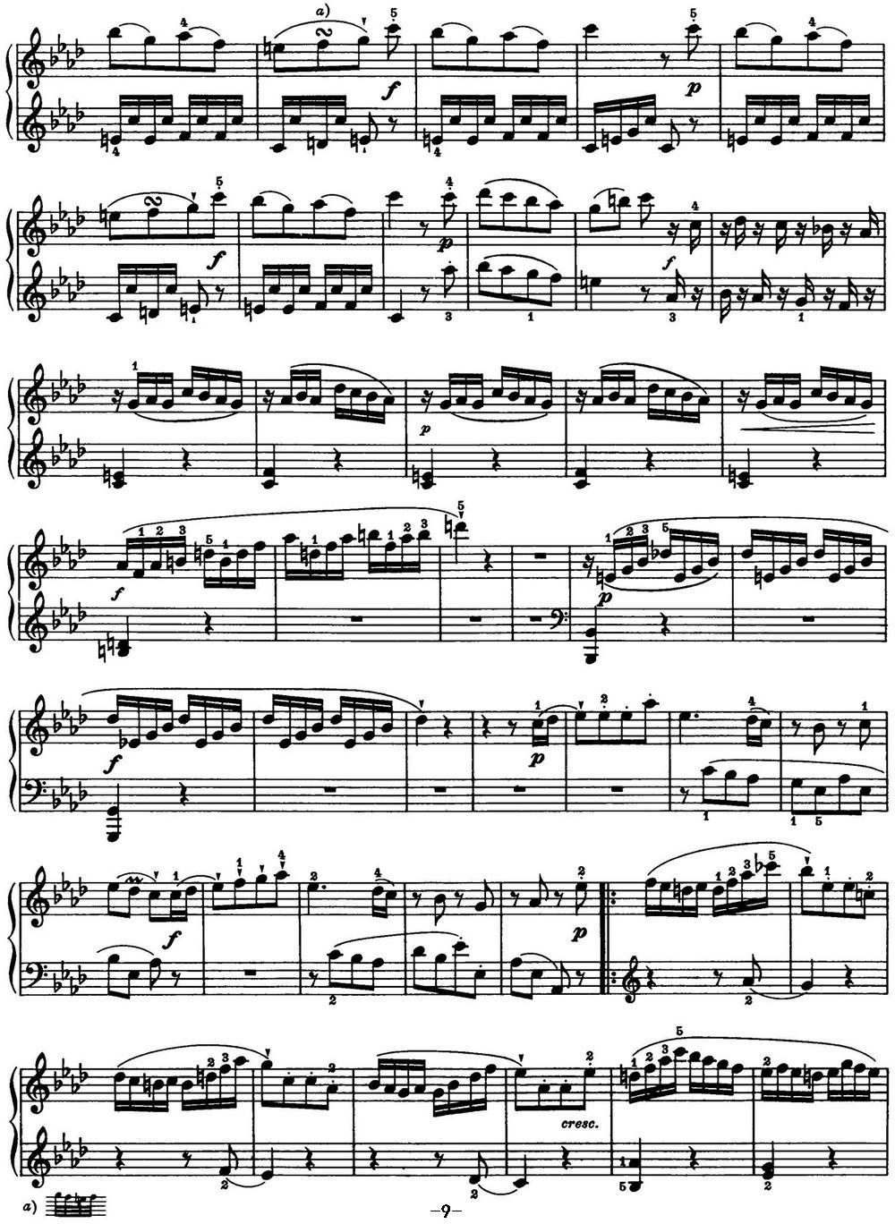 海顿 钢琴奏鸣曲 Hob XVI 43 in A-flat major钢琴曲谱（图9）