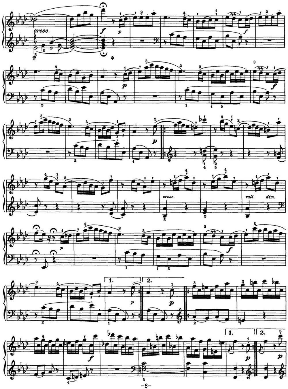海顿 钢琴奏鸣曲 Hob XVI 43 in A-flat major钢琴曲谱（图8）