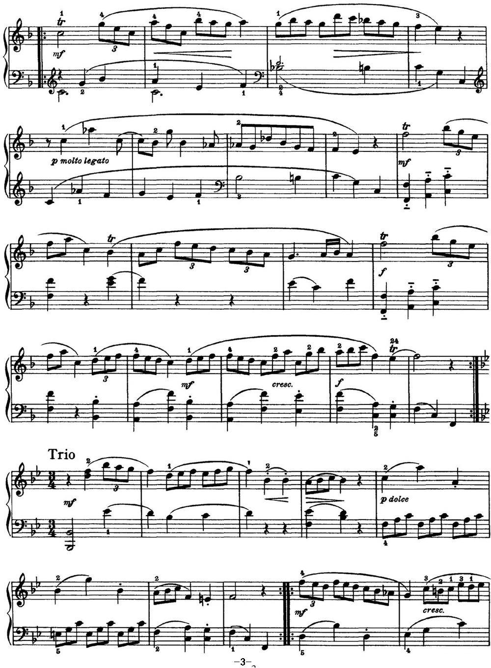 海顿 钢琴奏鸣曲 Hob XVI 9 Divertimento F major钢琴曲谱（图3）