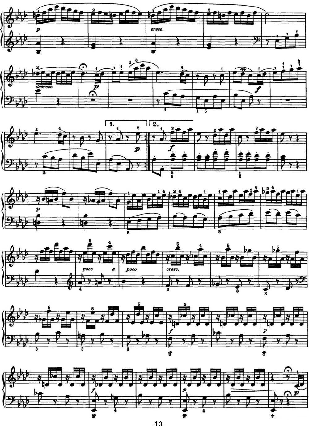 海顿 钢琴奏鸣曲 Hob XVI 43 in A-flat major钢琴曲谱（图10）