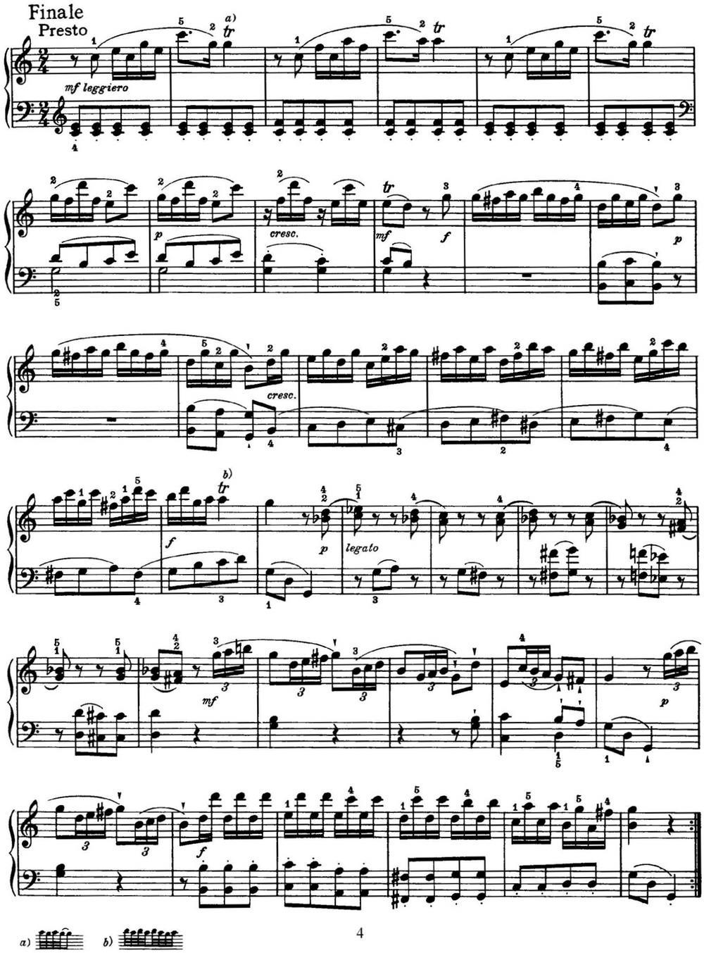 海顿 钢琴奏鸣曲 Hob XVI 10 Divertimento C major钢琴曲谱（图4）