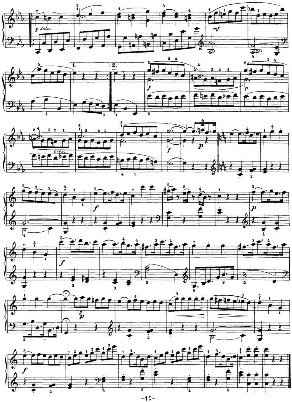 海顿 钢琴奏鸣曲 Hob XVI 35 in C major钢琴曲谱（图10）