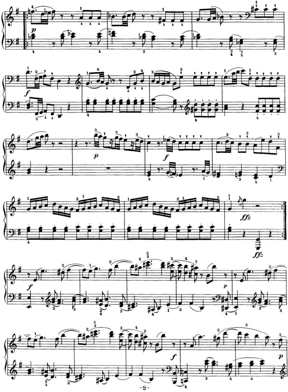 海顿 钢琴奏鸣曲 Hob XVI 40 in G major钢琴曲谱（图5）