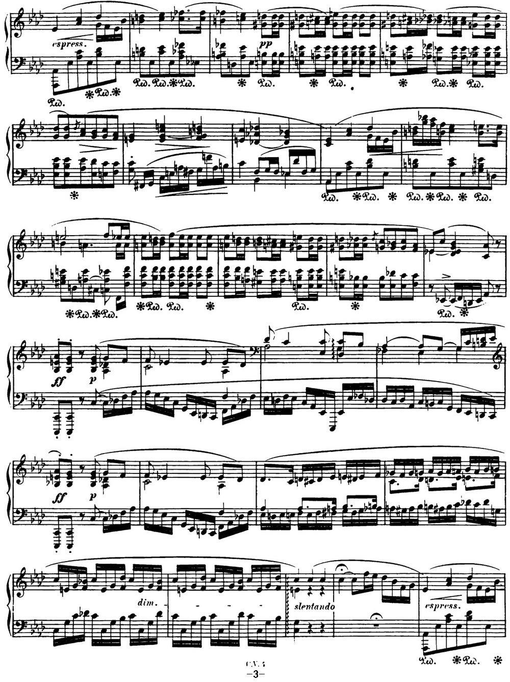 肖邦 波兰舞曲 Op.40 No.2 c小调 Polonaise钢琴曲谱（图3）