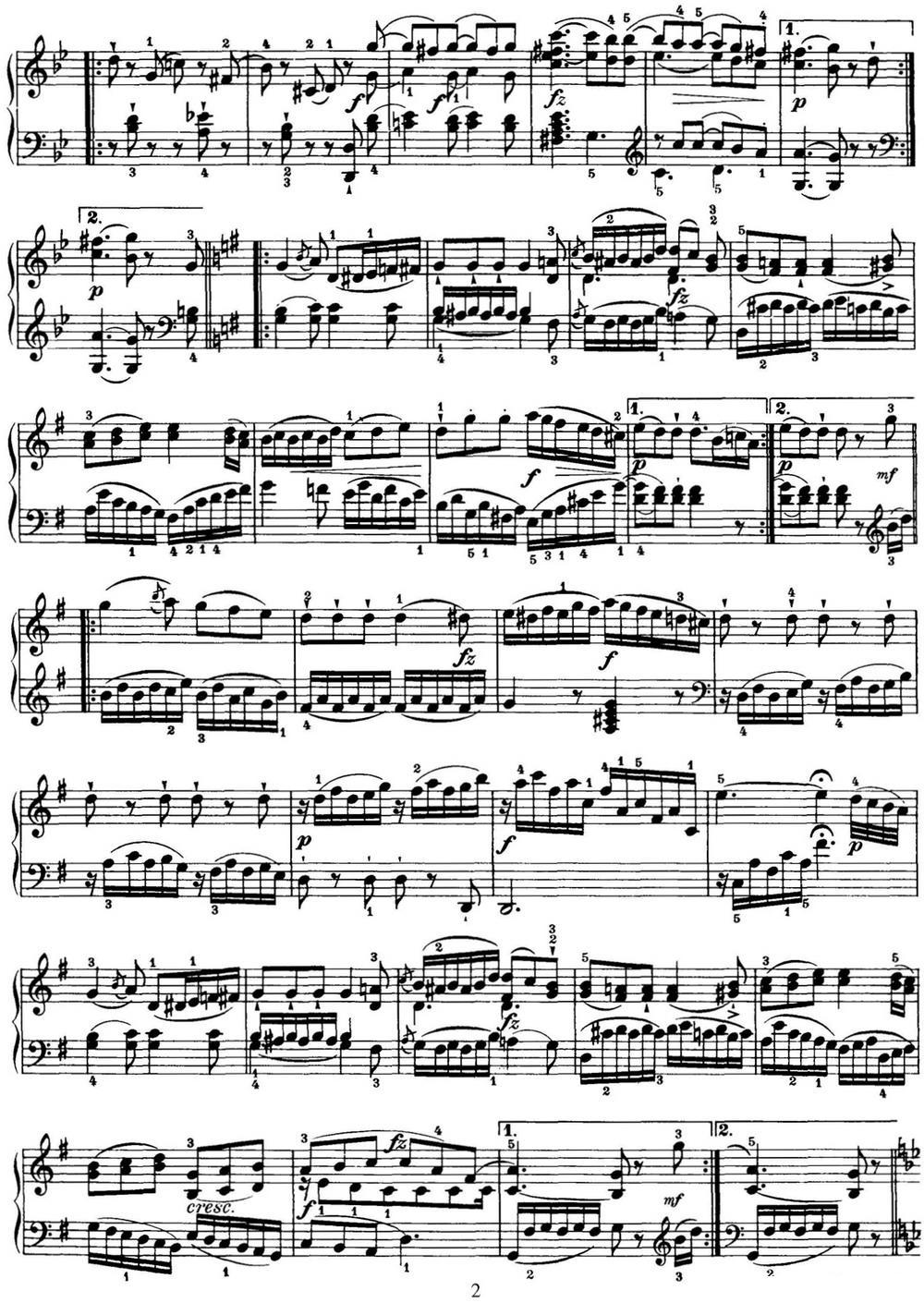 海顿 钢琴奏鸣曲 Hob XVI 40 in G major钢琴曲谱（图2）