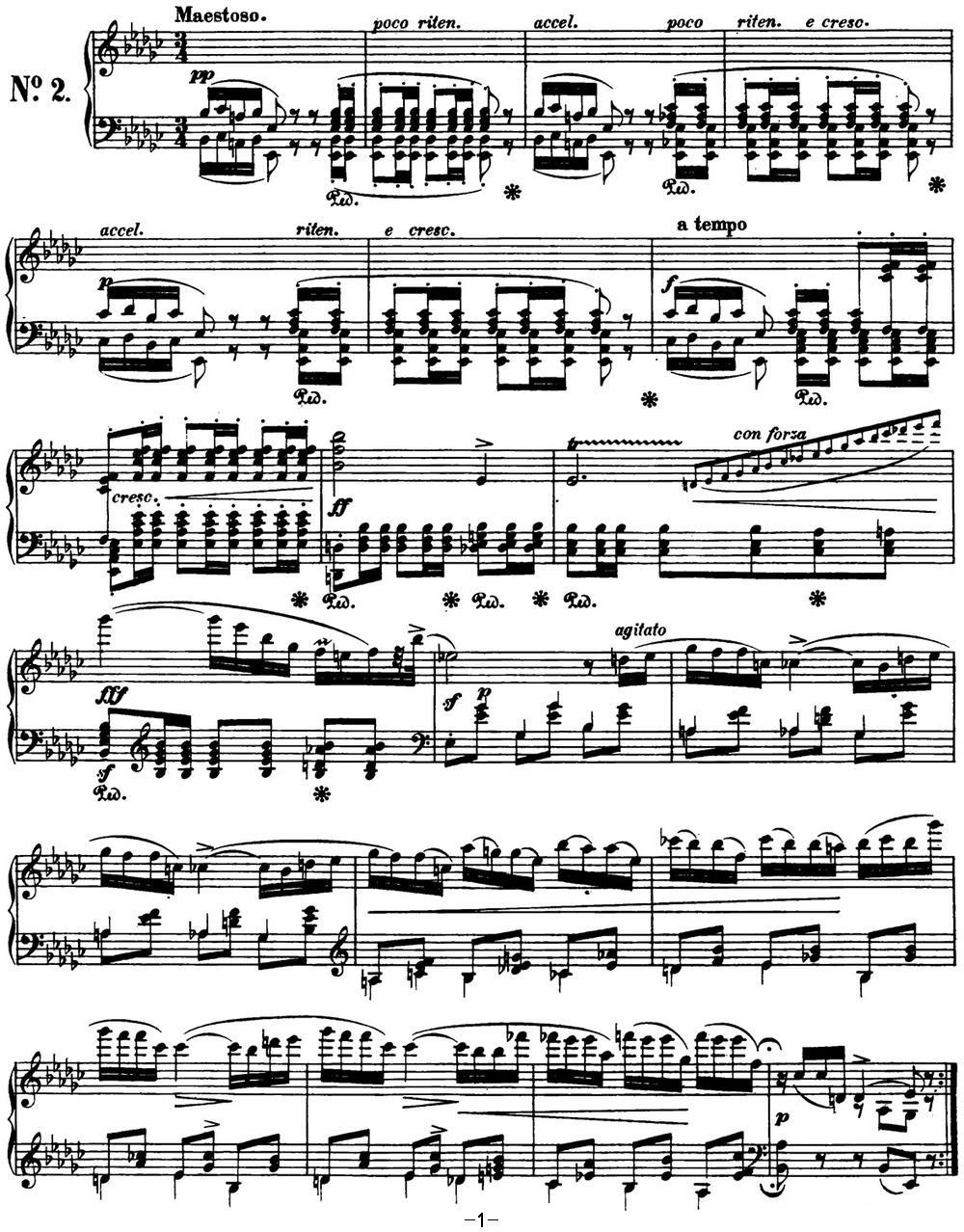 肖邦 波兰舞曲 Op.26 No.2 降e小调 Polonaise钢琴曲谱（图1）