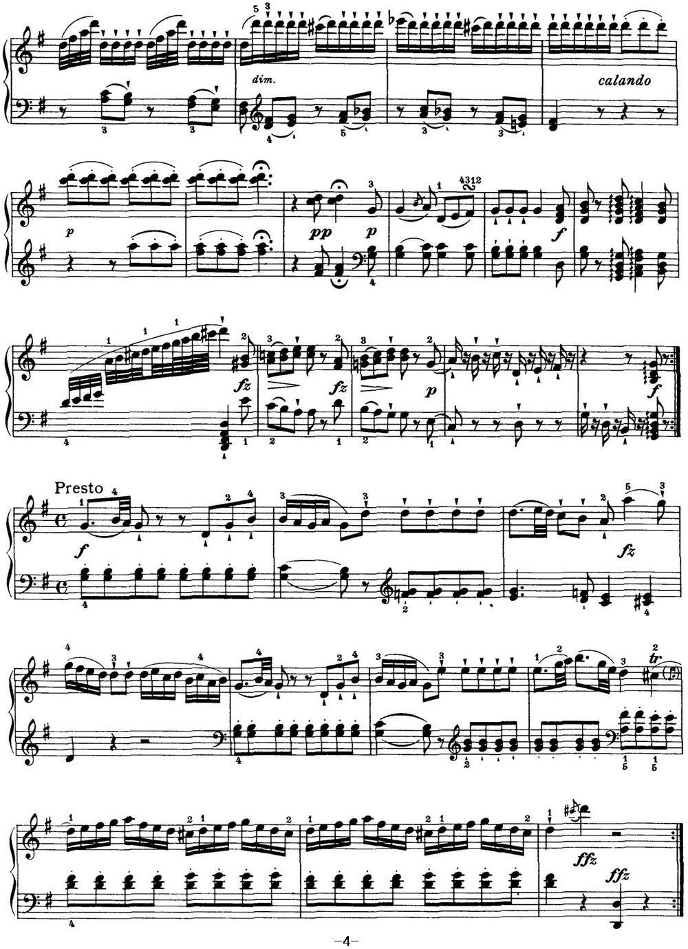 海顿 钢琴奏鸣曲 Hob XVI 40 in G major钢琴曲谱（图4）