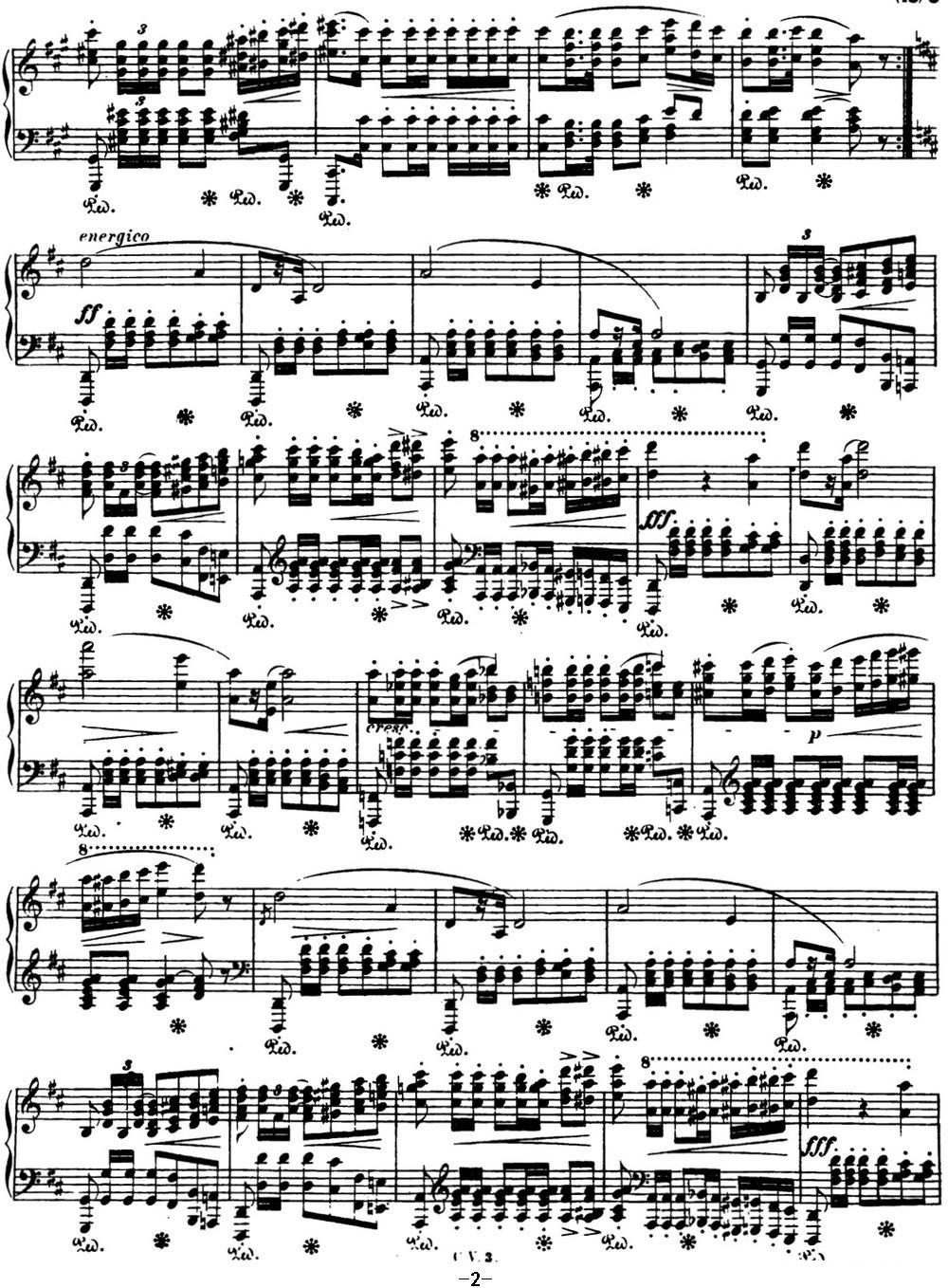 肖邦 波兰舞曲 军队 Op.40 No.1 A大调 Polonaise钢琴曲谱（图2）