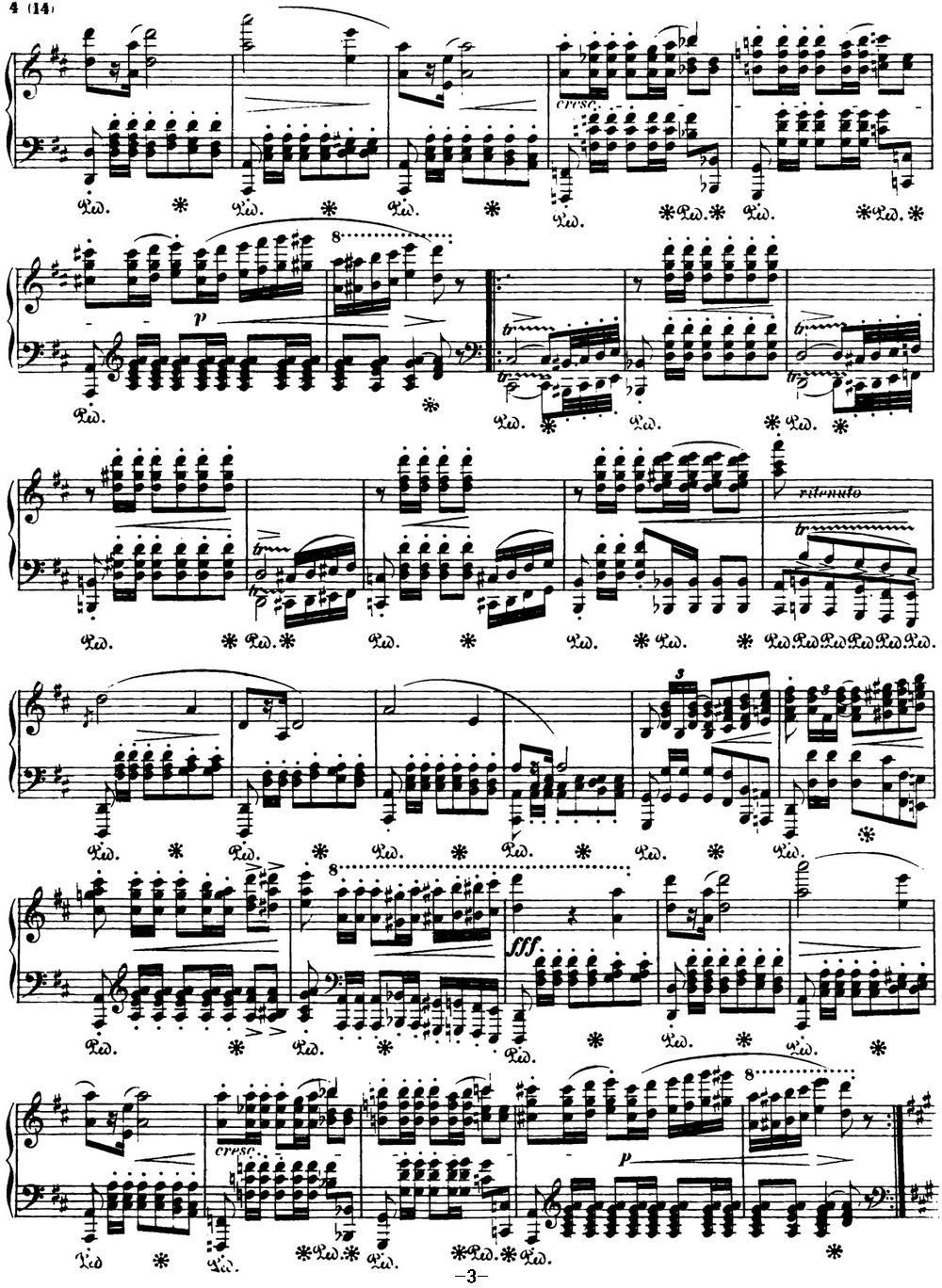 肖邦 波兰舞曲 军队 Op.40 No.1 A大调 Polonaise钢琴曲谱（图3）