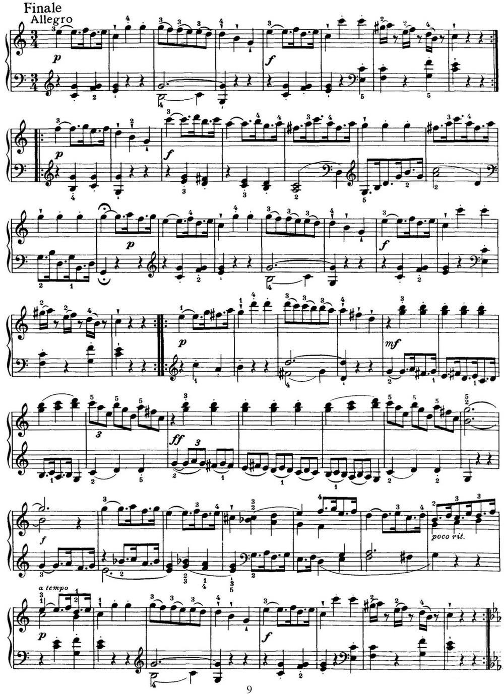 海顿 钢琴奏鸣曲 Hob XVI 35 in C major钢琴曲谱（图9）
