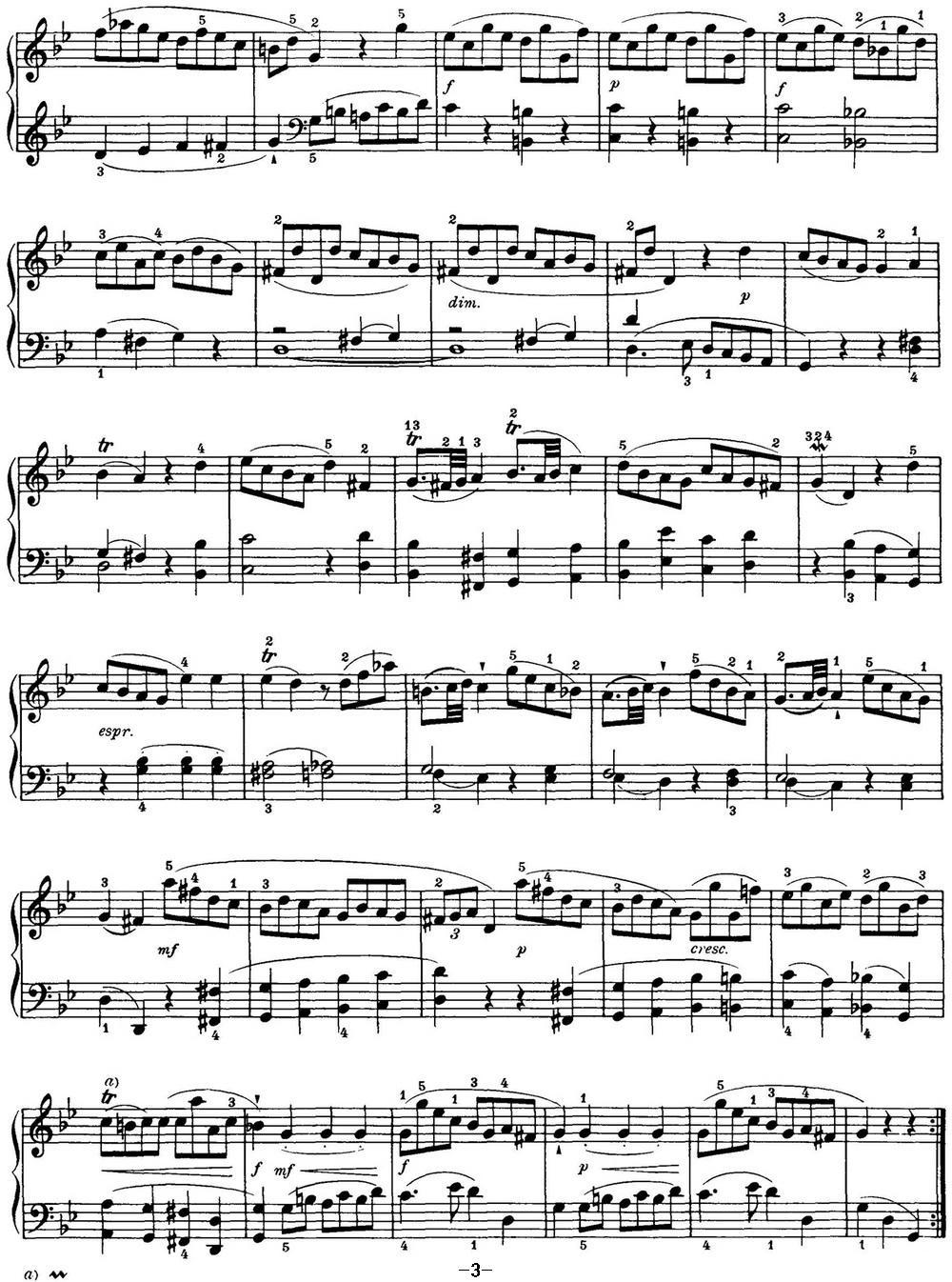 海顿 钢琴奏鸣曲 Hob XVI 11 Divertimento G major钢琴曲谱（图3）