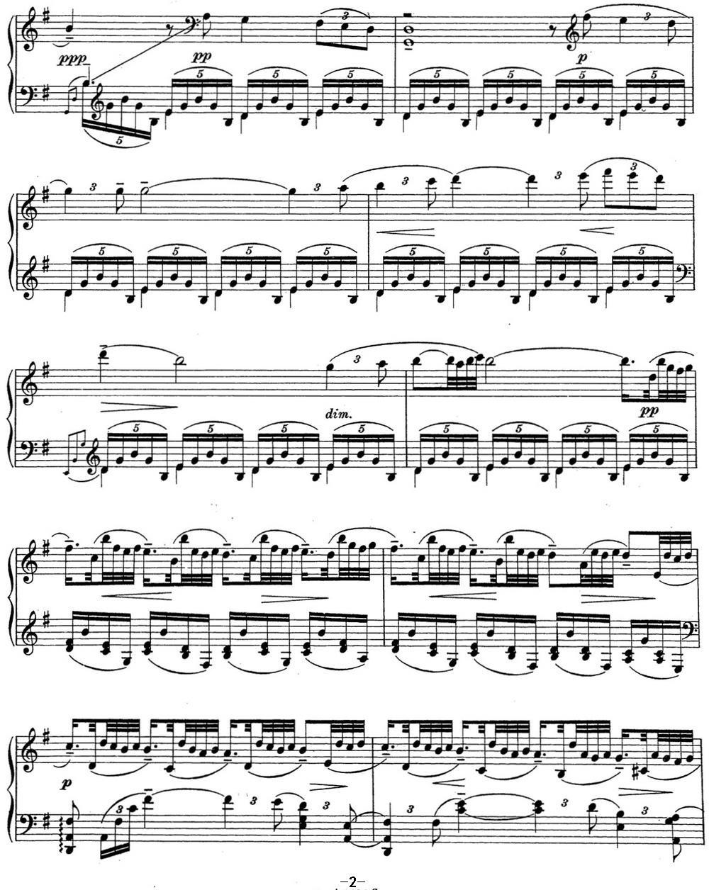 拉赫玛尼诺夫 钢琴前奏曲16 G大调 Op.32 No.5钢琴曲谱（图2）