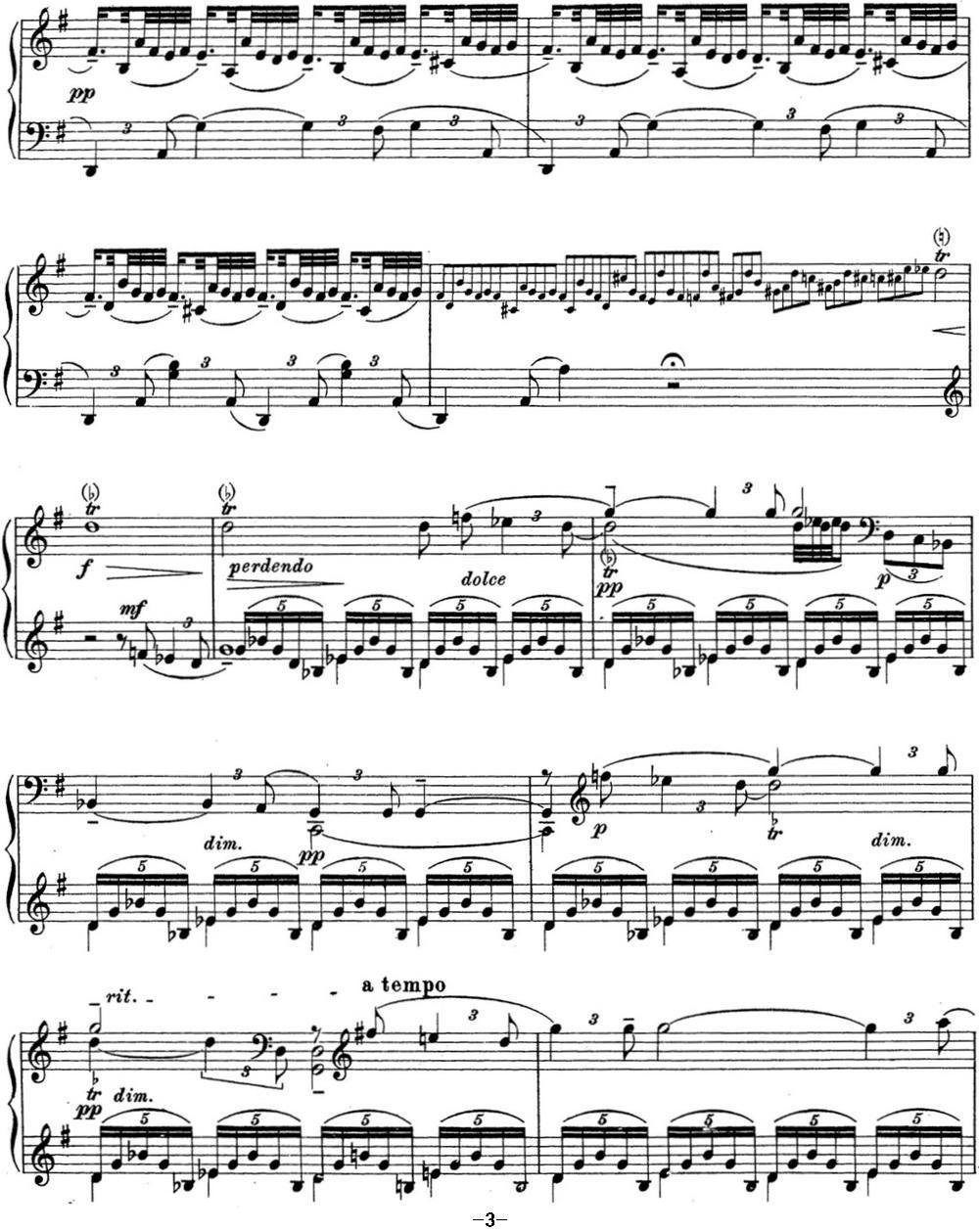 拉赫玛尼诺夫 钢琴前奏曲16 G大调 Op.32 No.5钢琴曲谱（图3）