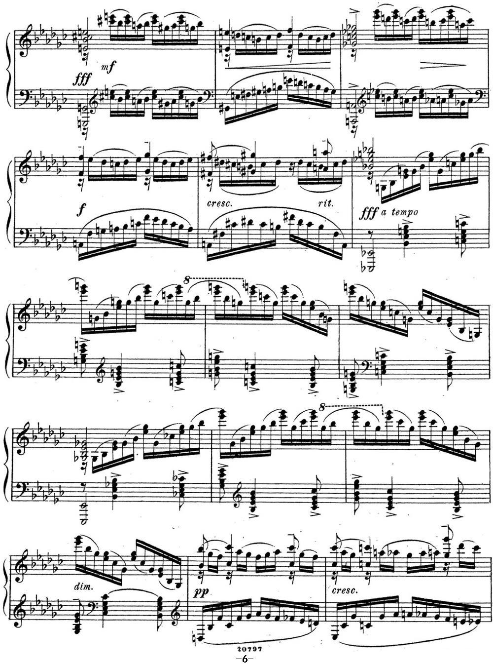 拉赫玛尼诺夫 音乐瞬间 Op.16 No.2 降e小调钢琴曲谱（图6）