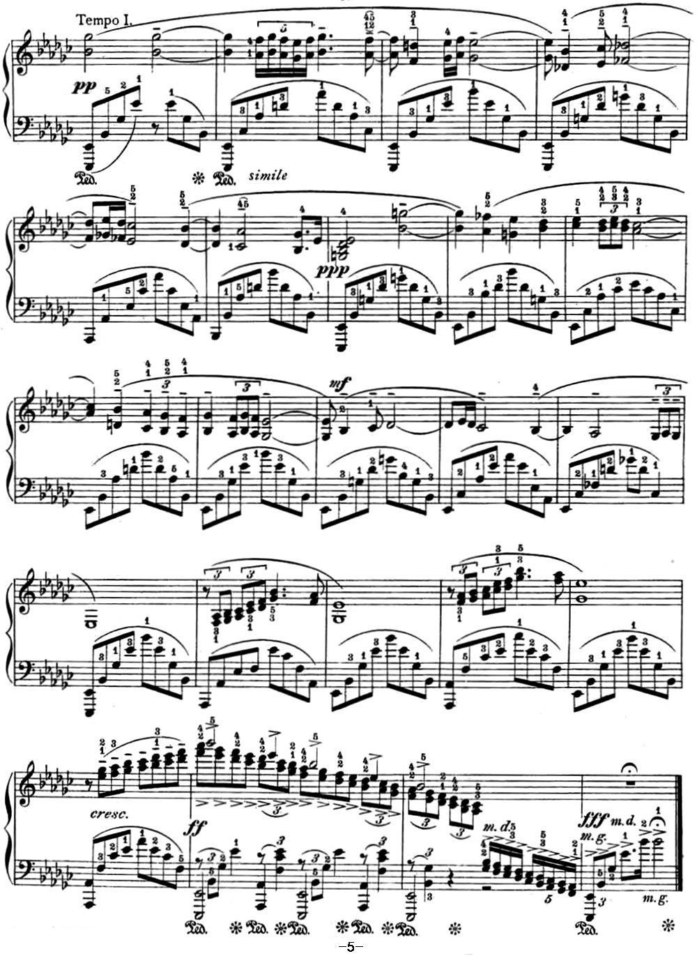 拉赫玛尼诺夫 幻想小品集 Op.3 No.1 悲歌 降e小调钢琴曲谱（图5）