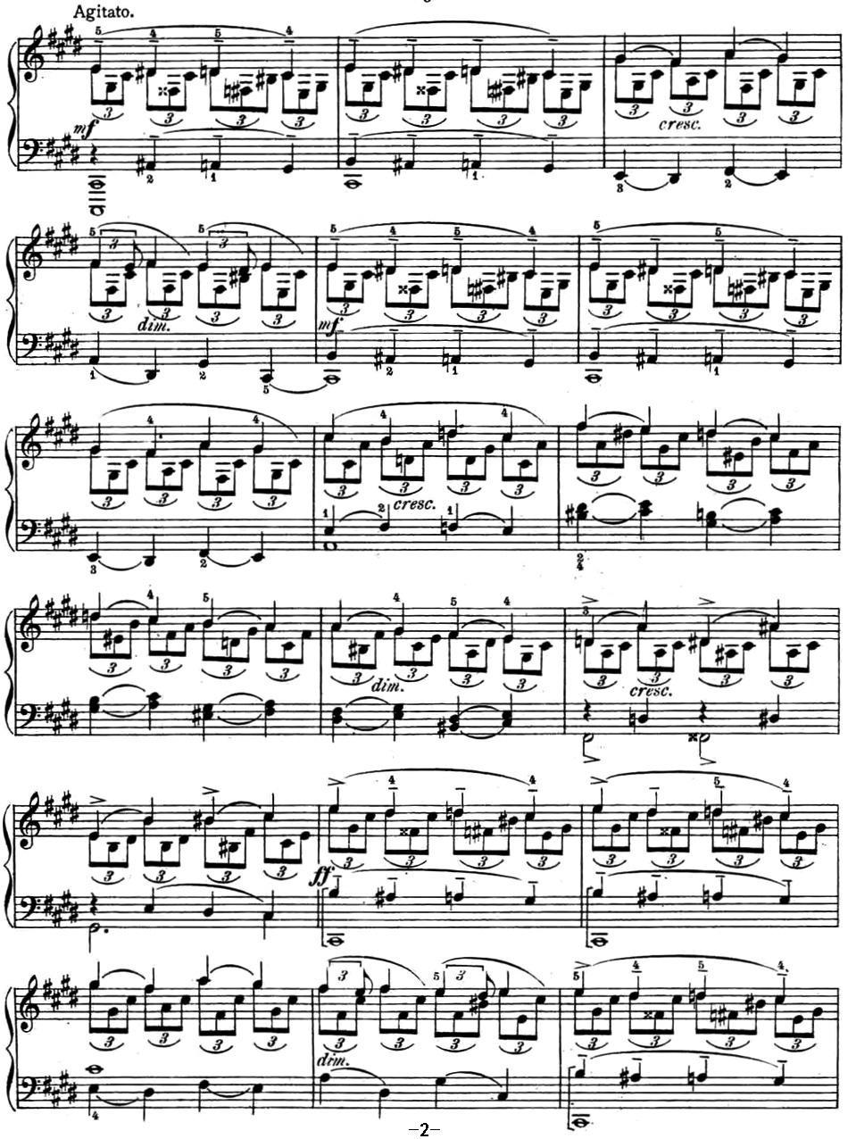 拉赫玛尼诺夫 幻想小品集 Op.3 No.2 前奏曲 升c小调钢琴曲谱（图2）