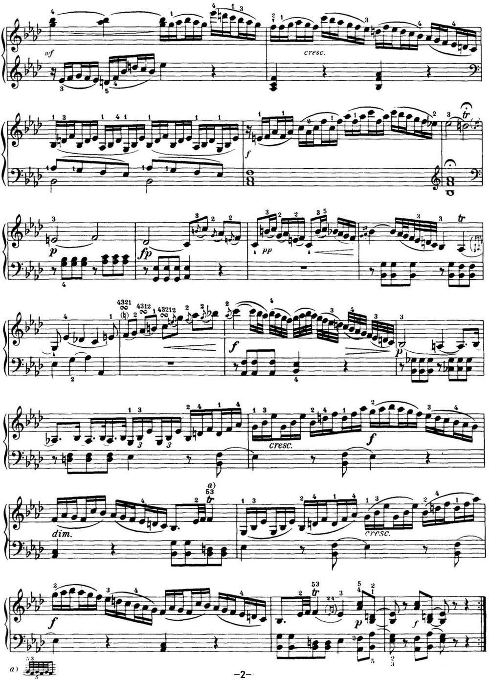 海顿 钢琴奏鸣曲 Hob XVI 46 Divertimento Ab major钢琴曲谱（图2）