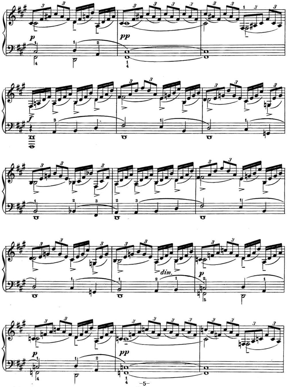 拉赫玛尼诺夫 幻想小品集 Op.3 No.4 小丑 升f小调钢琴曲谱（图5）