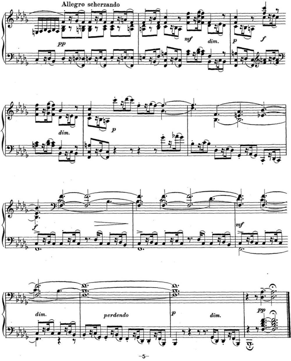 拉赫玛尼诺夫 钢琴前奏曲13 降B小调 Op.32 No.2钢琴曲谱（图5）