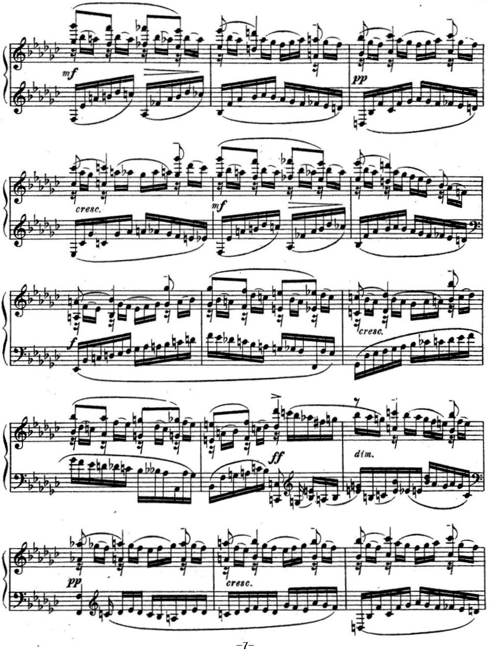 拉赫玛尼诺夫 音乐瞬间 Op.16 No.2 降e小调钢琴曲谱（图7）