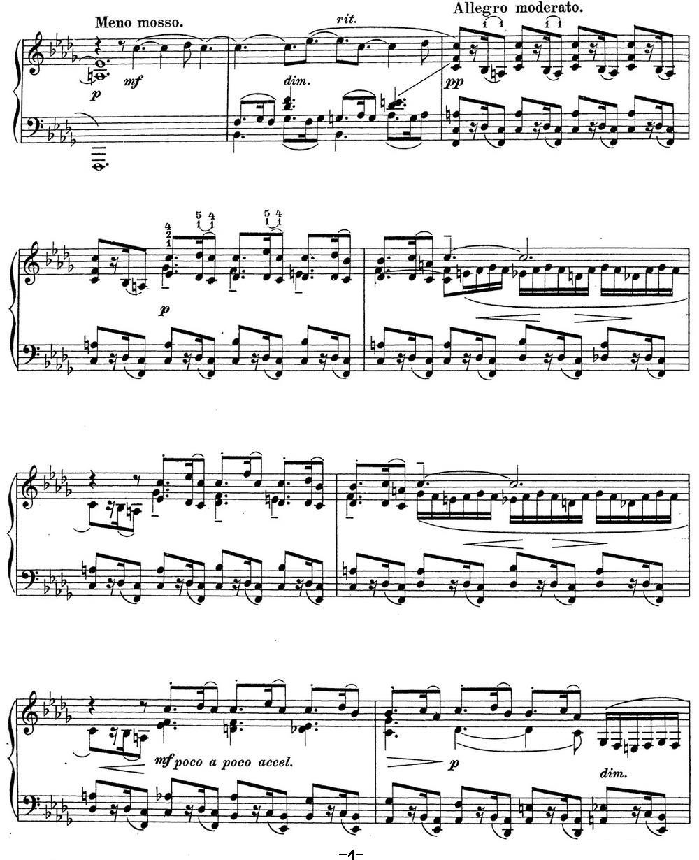拉赫玛尼诺夫 钢琴前奏曲13 降B小调 Op.32 No.2钢琴曲谱（图4）