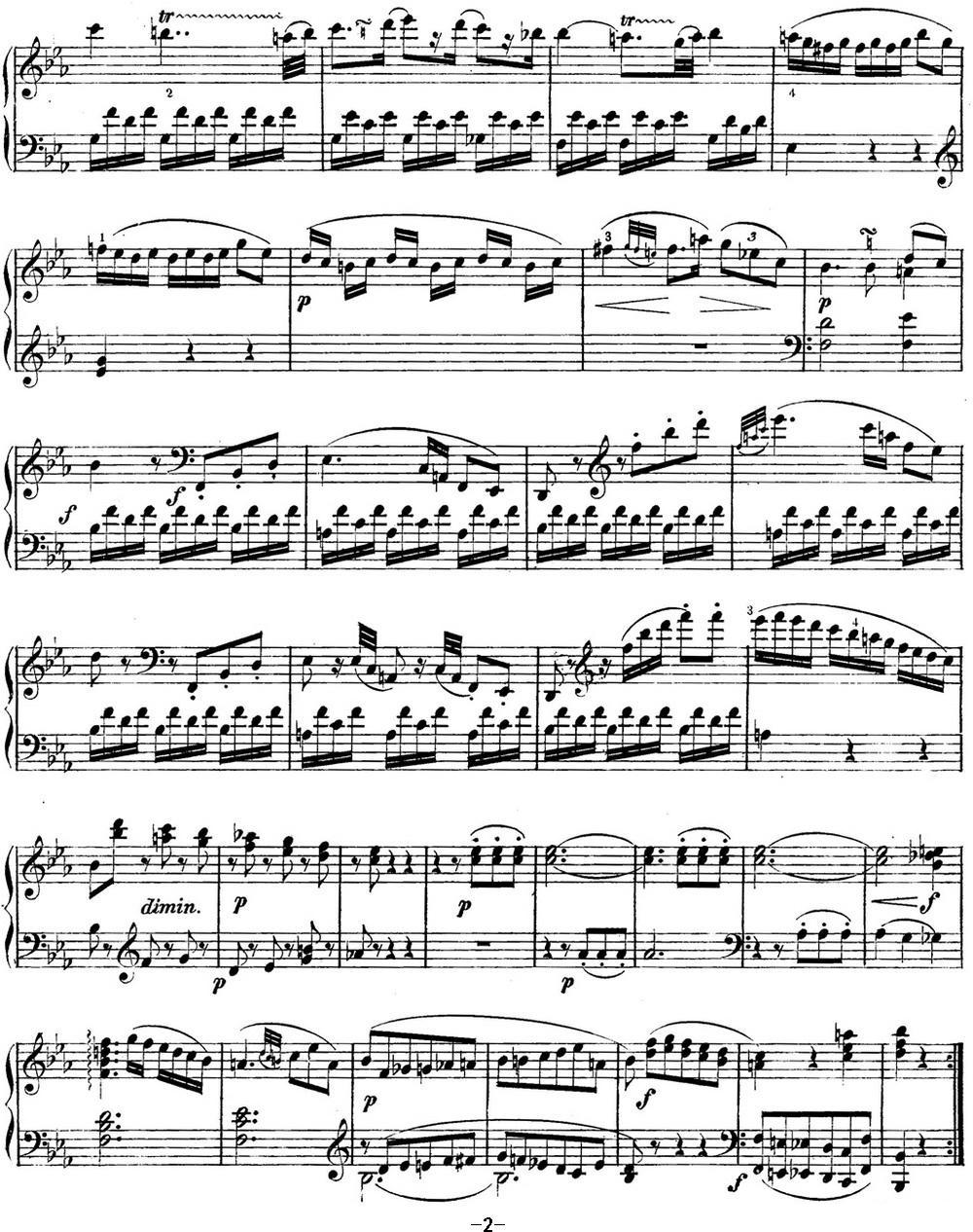 海顿 钢琴奏鸣曲 Hob XVI 49 in E-flat major钢琴曲谱（图2）
