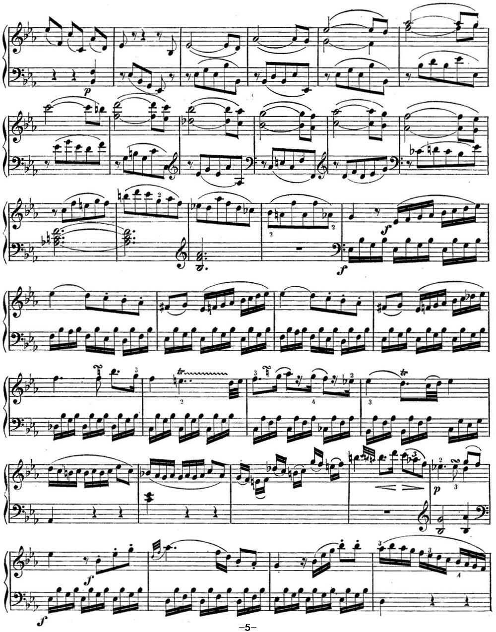 海顿 钢琴奏鸣曲 Hob XVI 49 in E-flat major钢琴曲谱（图5）
