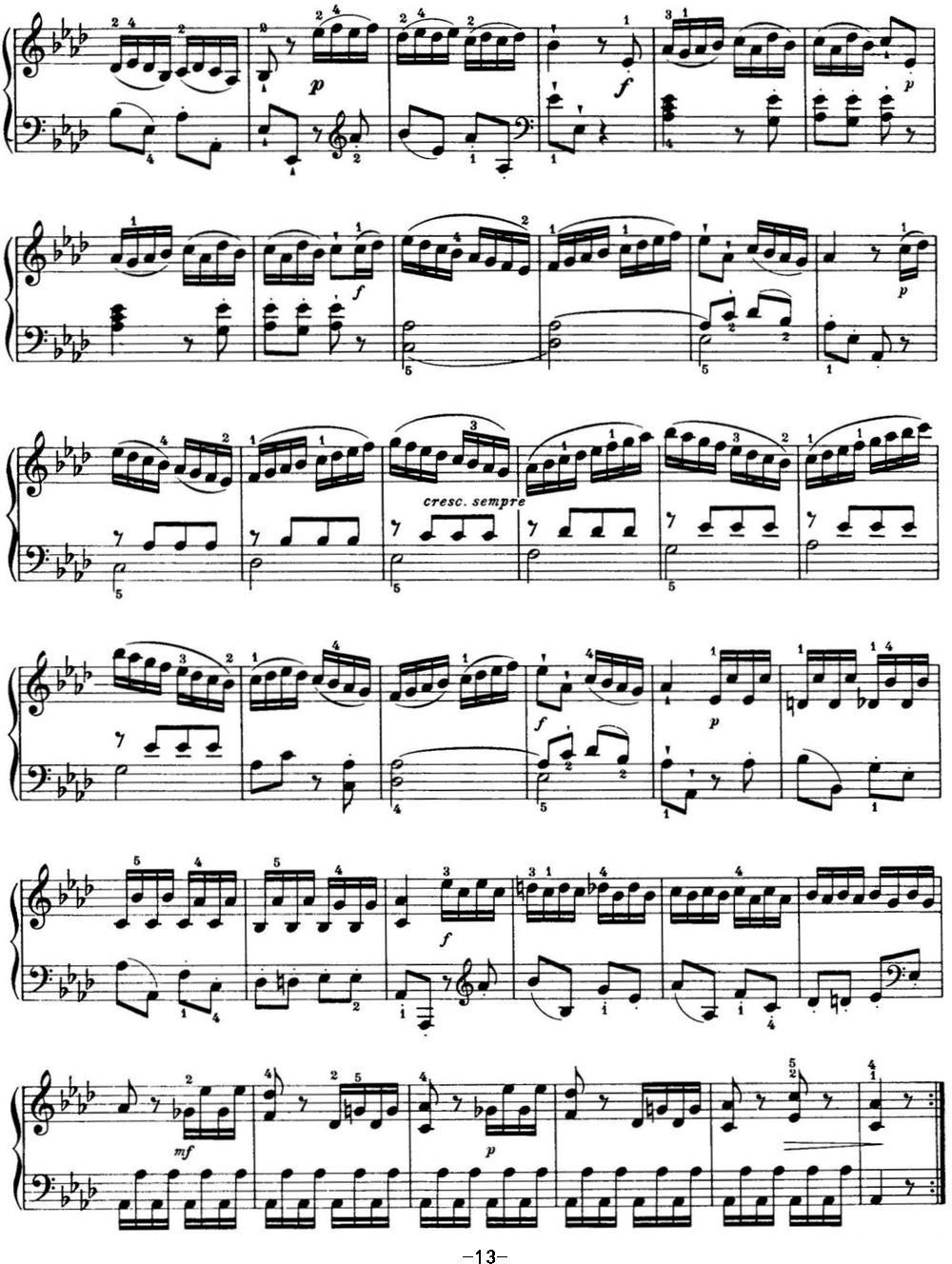 海顿 钢琴奏鸣曲 Hob XVI 46 Divertimento Ab major钢琴曲谱（图13）