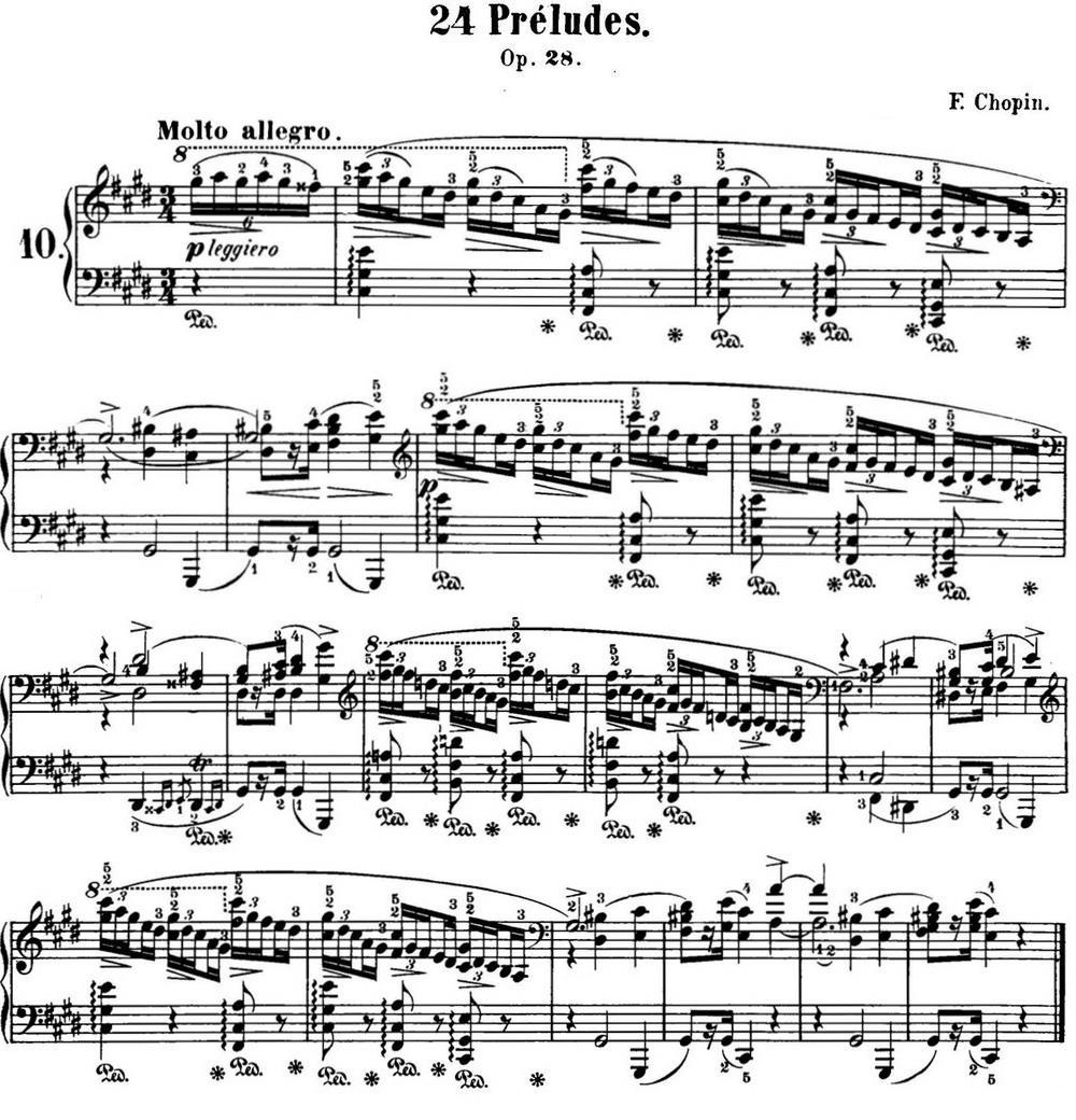 肖邦 24首钢琴前奏曲 Op.28 No.10 升C小调钢琴曲谱（图1）