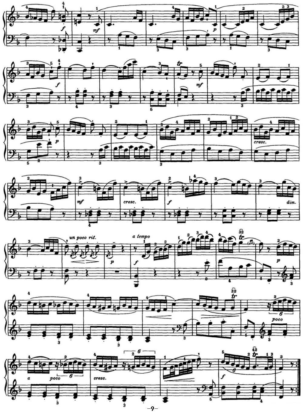 海顿 钢琴奏鸣曲 Hob XVI 47 in F major钢琴曲谱（图9）