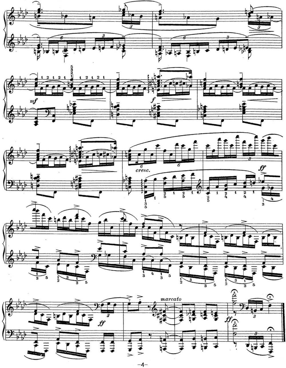拉赫玛尼诺夫 钢琴前奏曲17 F小调 Op.32 No.6钢琴曲谱（图4）