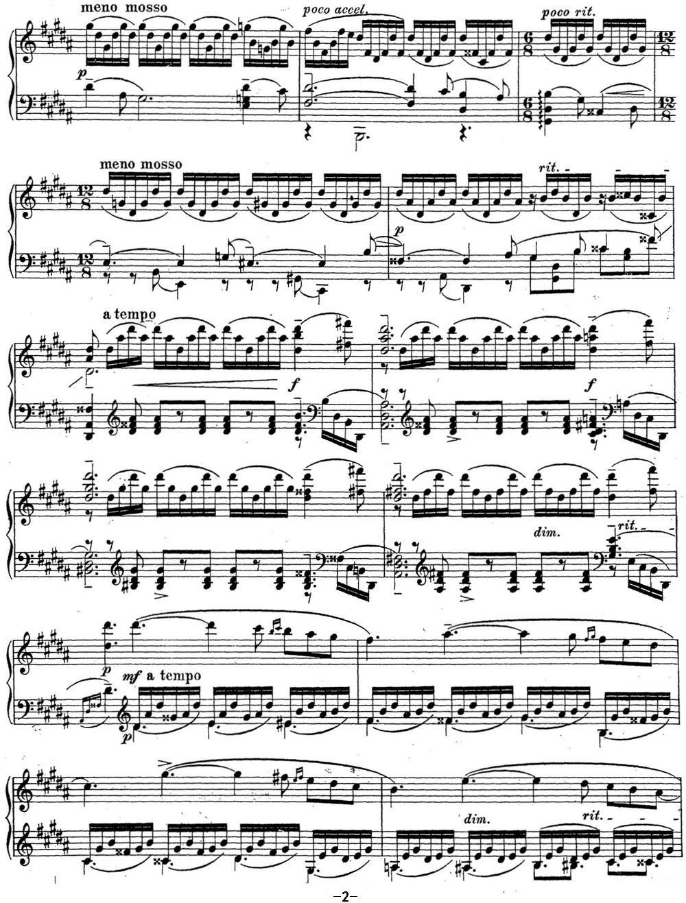 拉赫玛尼诺夫 钢琴前奏曲23 升G小调 Op.32 No.12钢琴曲谱（图2）