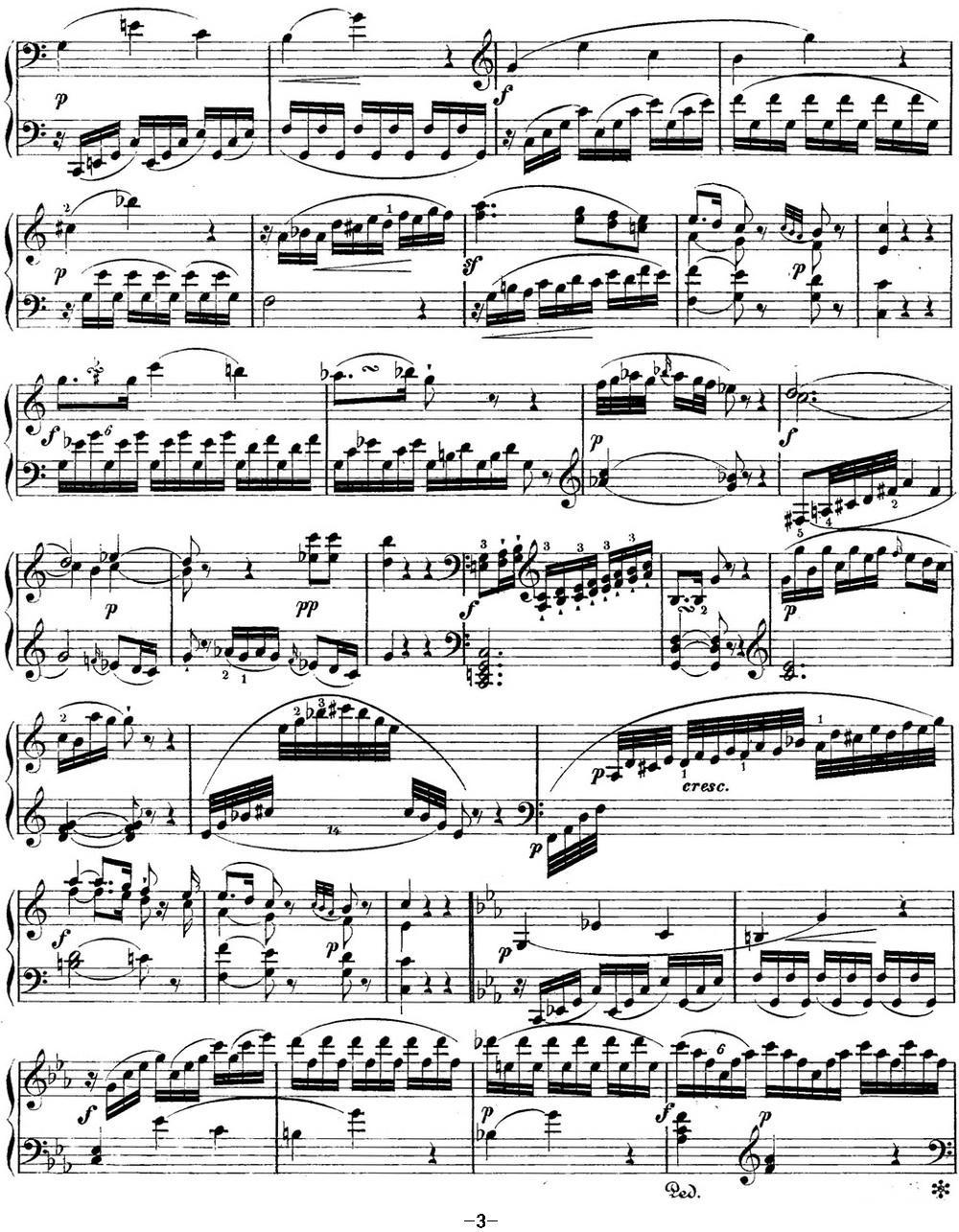 海顿 钢琴奏鸣曲 Hob XVI 48 in C major钢琴曲谱（图3）