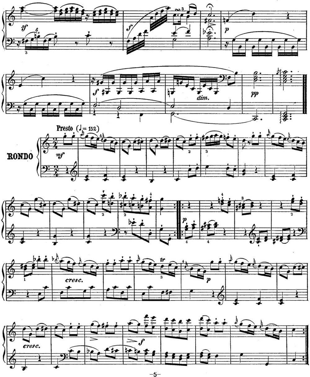 海顿 钢琴奏鸣曲 Hob XVI 48 in C major钢琴曲谱（图5）