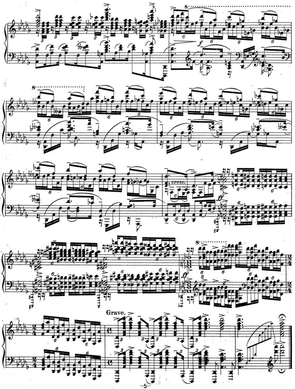拉赫玛尼诺夫 钢琴前奏曲24 降D大调 Op.32 No.13钢琴曲谱（图5）