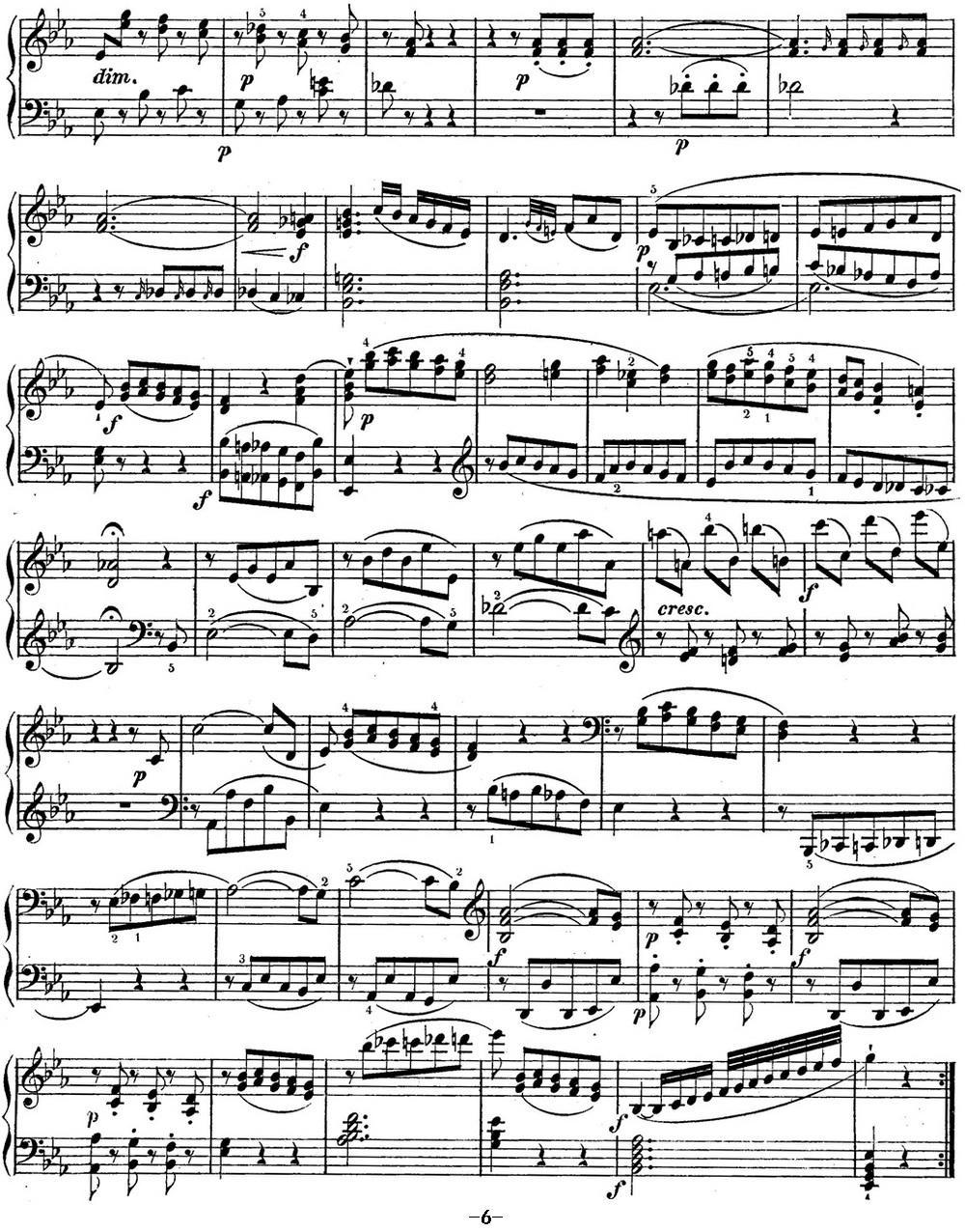 海顿 钢琴奏鸣曲 Hob XVI 49 in E-flat major钢琴曲谱（图6）