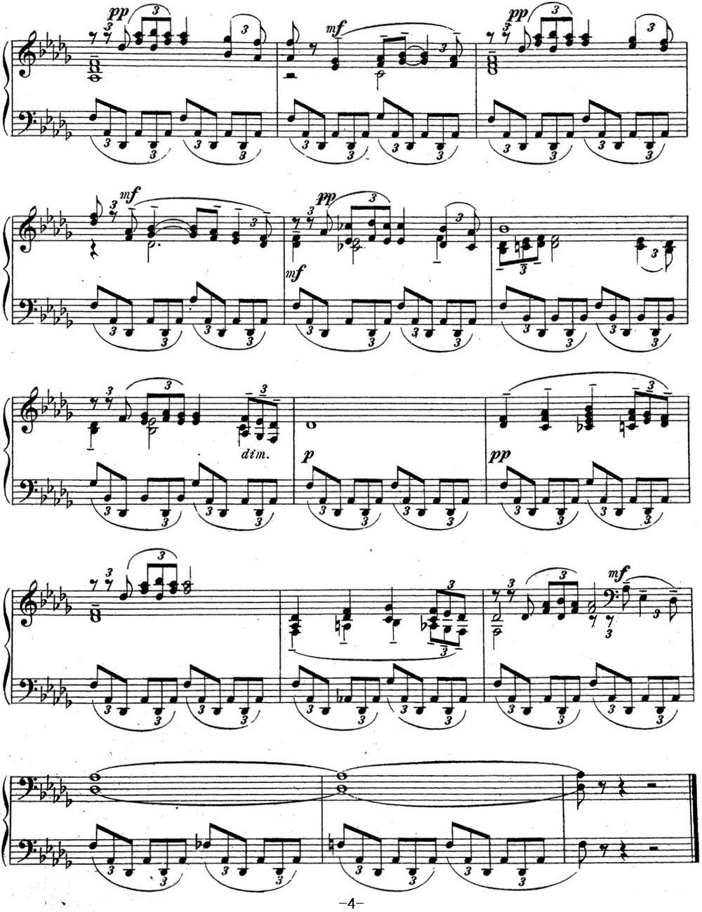 拉赫玛尼诺夫 音乐瞬间 Op.16 No.5 降D大调钢琴曲谱（图4）