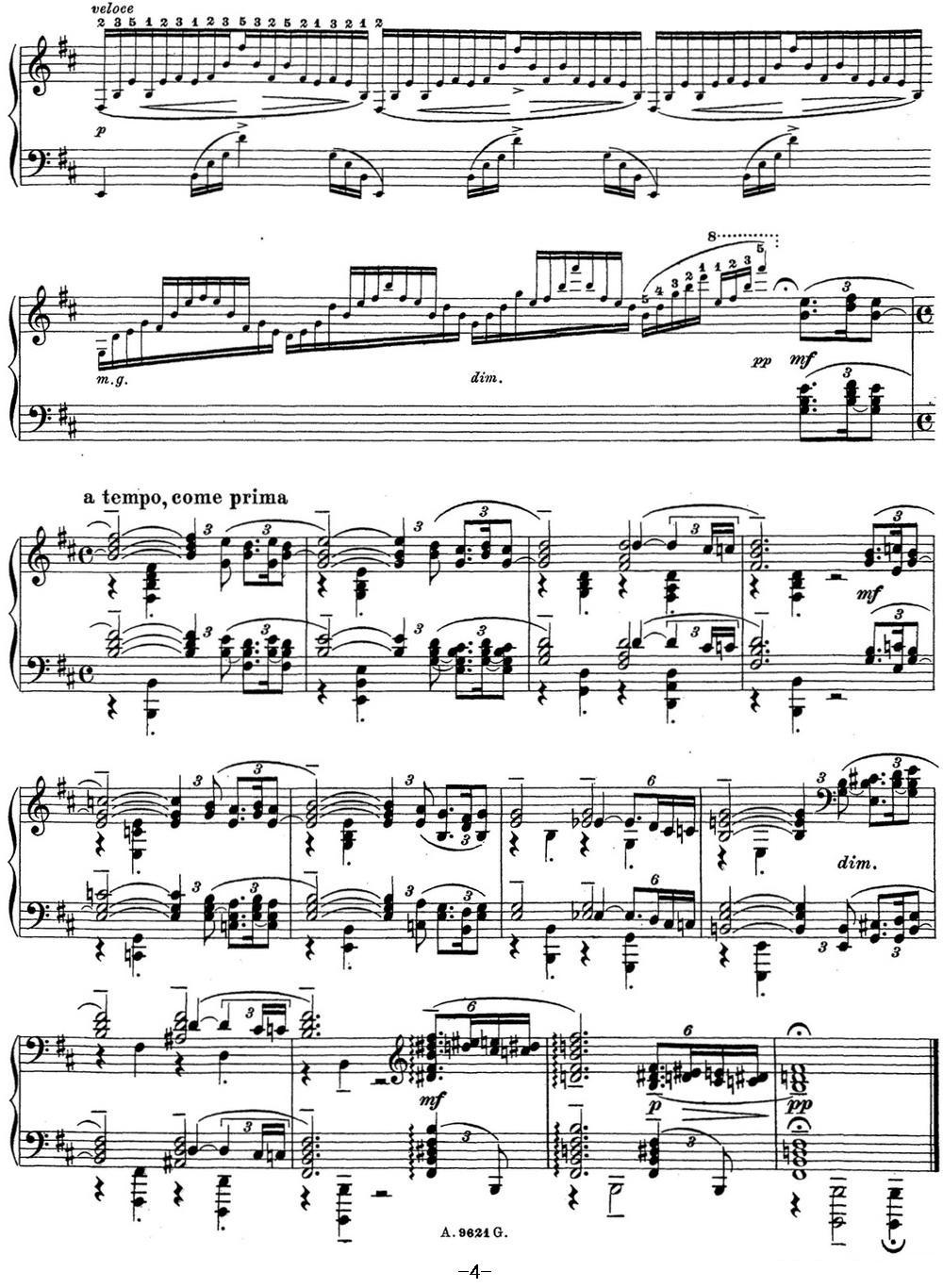 拉赫玛尼诺夫 钢琴前奏曲21 B小调 Op.32 No.10钢琴曲谱（图4）