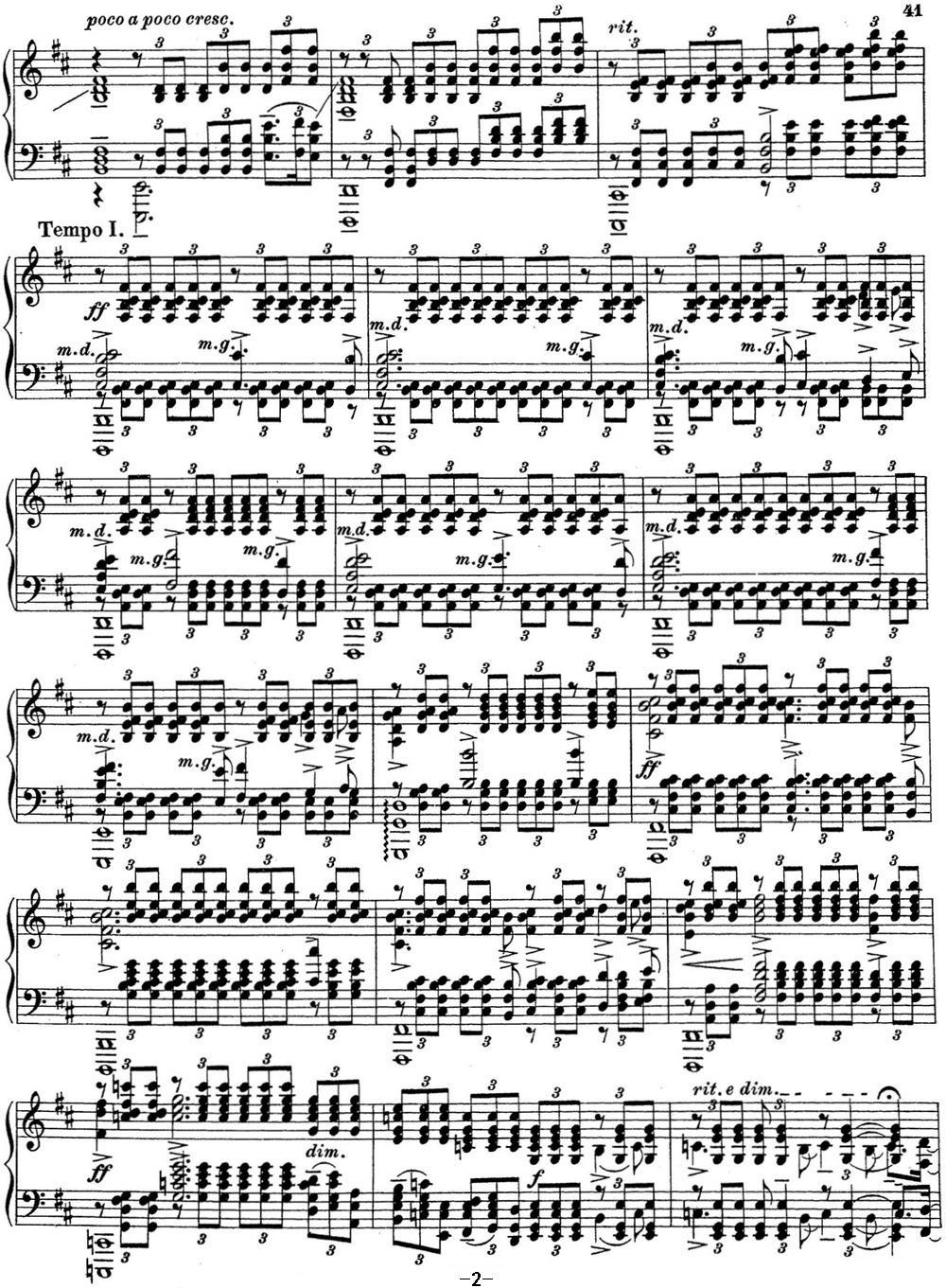 拉赫玛尼诺夫 钢琴前奏曲21 B小调 Op.32 No.10钢琴曲谱（图2）