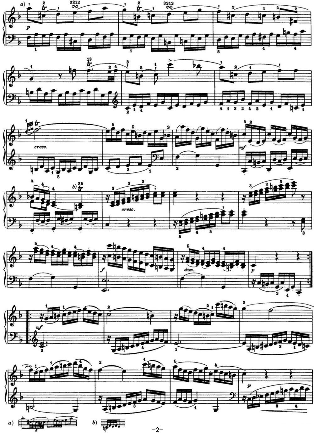 海顿 钢琴奏鸣曲 Hob XVI 47 in F major钢琴曲谱（图2）