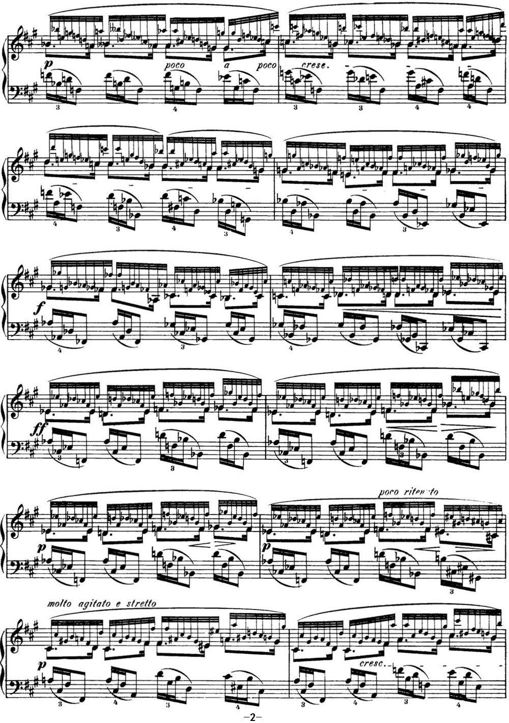 肖邦 24首钢琴前奏曲 Op.28 No.8 升F小调钢琴曲谱（图2）