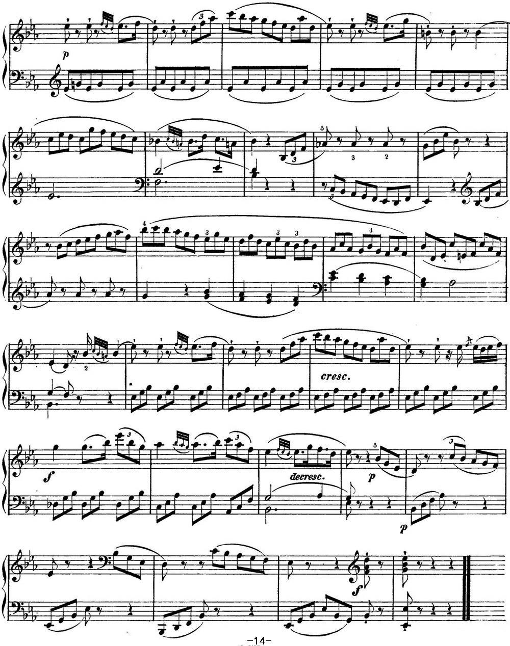 海顿 钢琴奏鸣曲 Hob XVI 49 in E-flat major钢琴曲谱（图14）