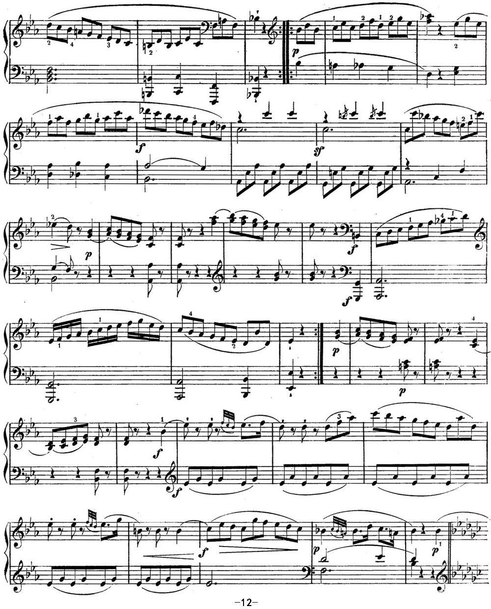 海顿 钢琴奏鸣曲 Hob XVI 49 in E-flat major钢琴曲谱（图12）