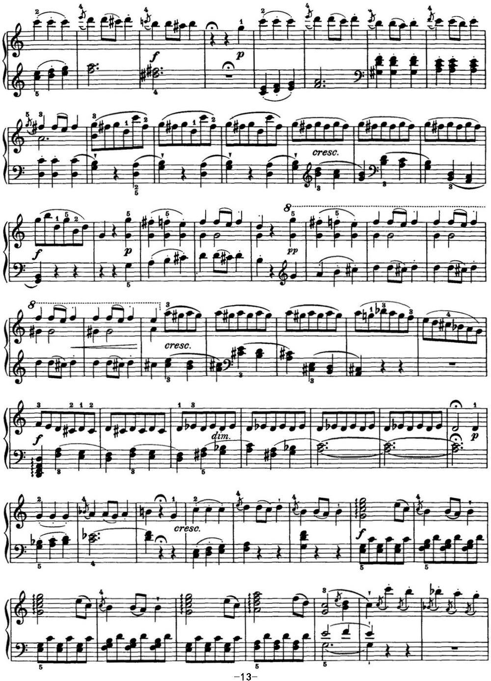 海顿 钢琴奏鸣曲 Hob XVI 50 in C major钢琴曲谱（图13）