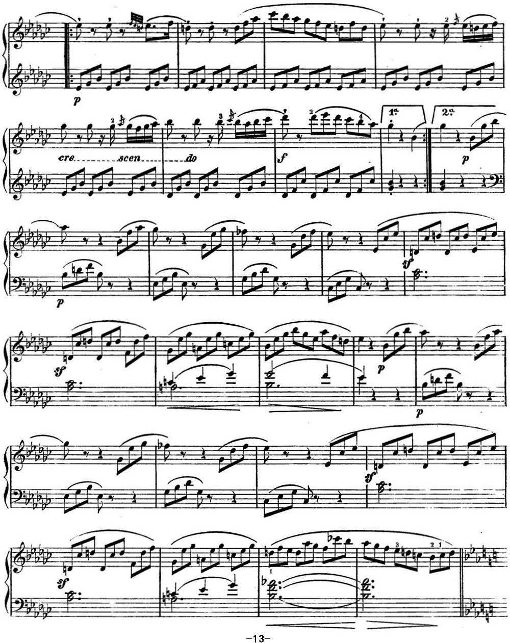 海顿 钢琴奏鸣曲 Hob XVI 49 in E-flat major钢琴曲谱（图13）