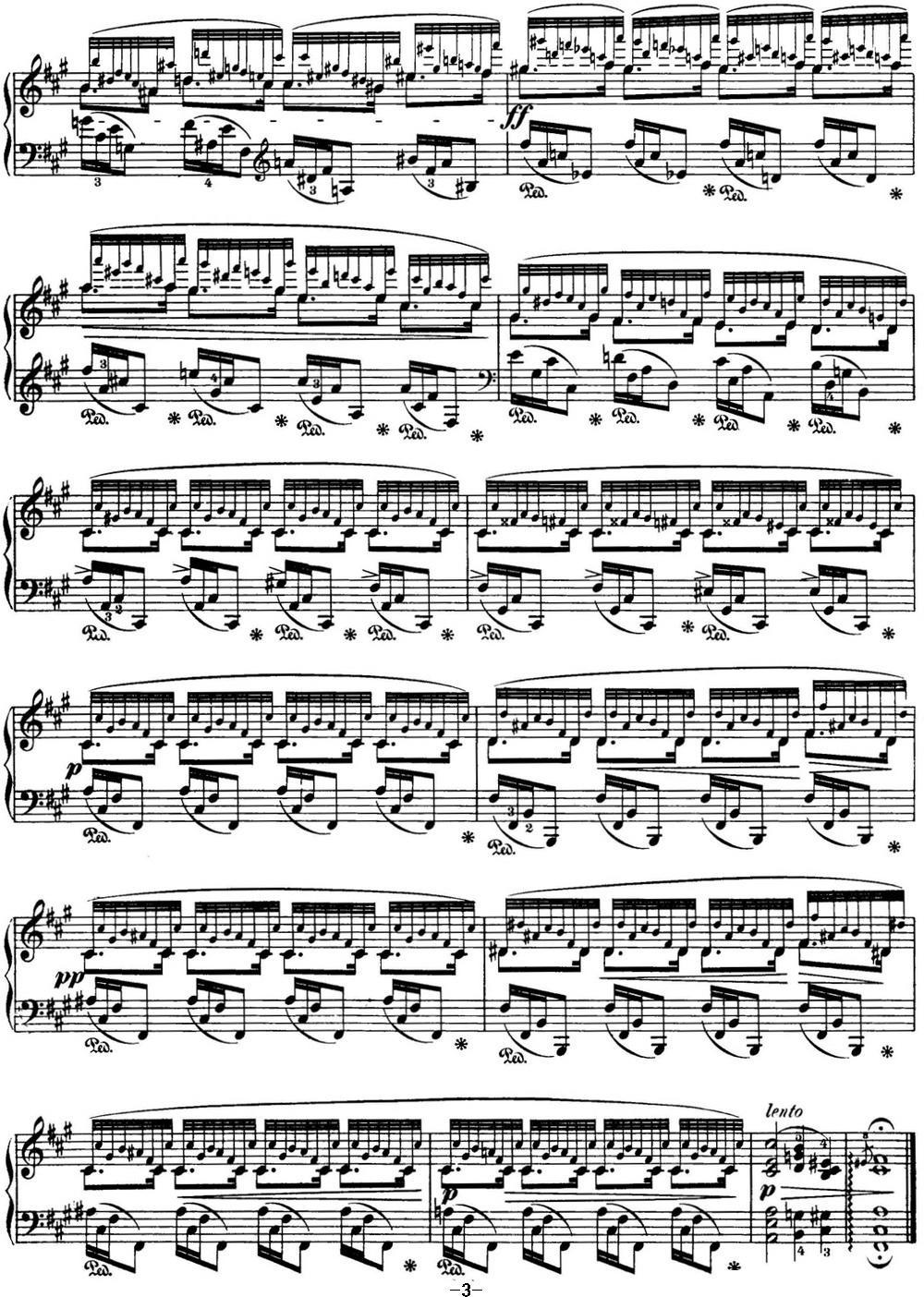 肖邦 24首钢琴前奏曲 Op.28 No.8 升F小调钢琴曲谱（图3）