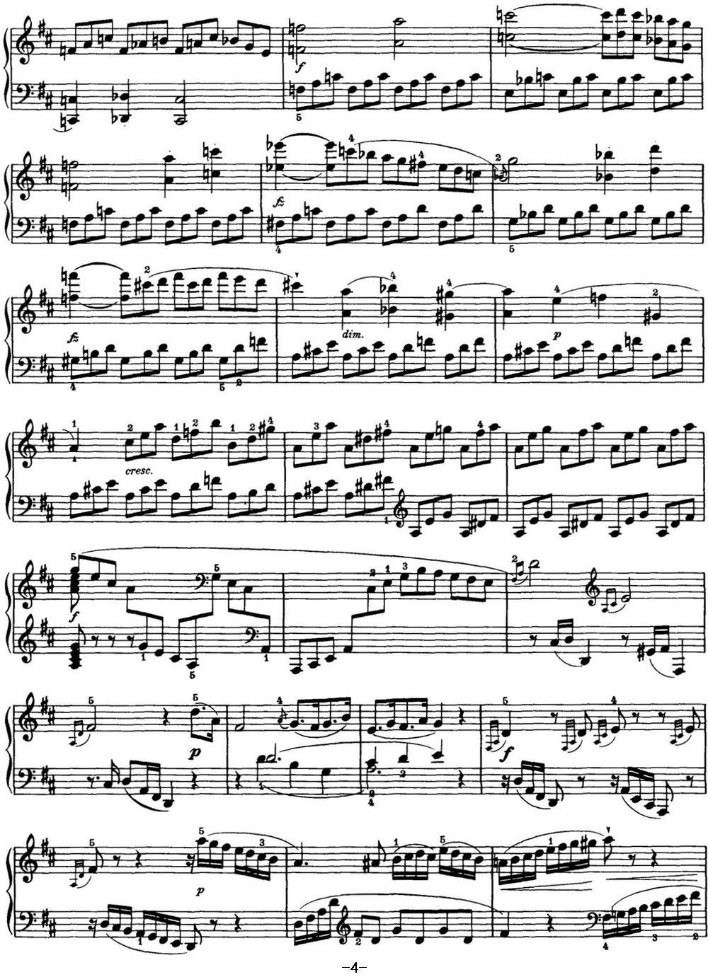 海顿 钢琴奏鸣曲 Hob XVI 51 in D major钢琴曲谱（图4）